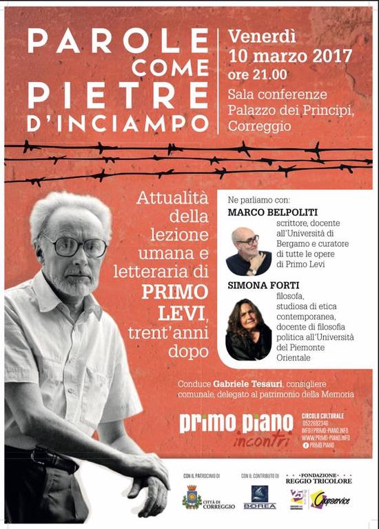 Serata su Primo Levi a Correggio venerdi 10 marzo